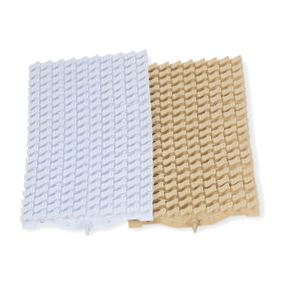 Waterstar pool overflow grating, Hatshepsut model, white and off-white pieces, white background