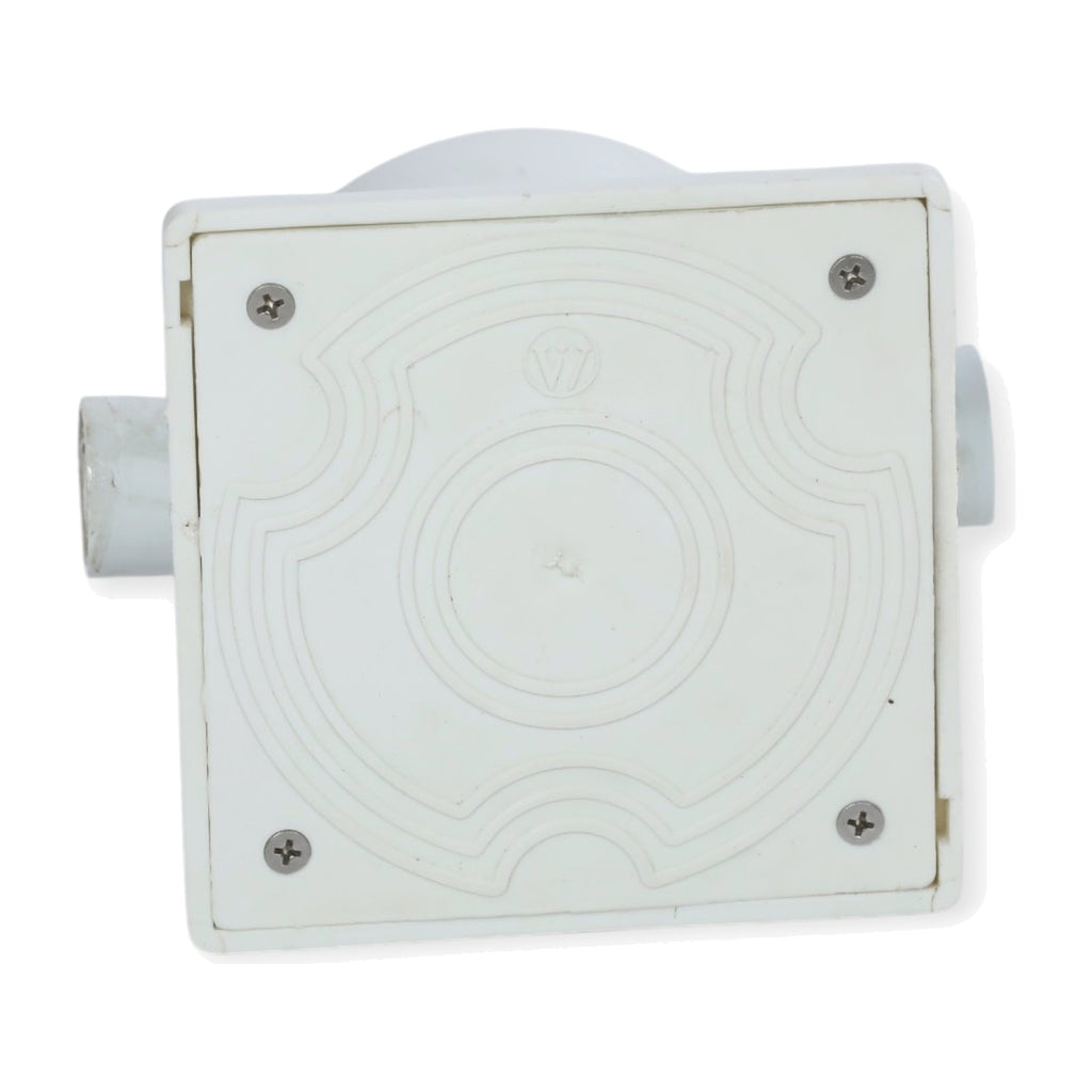 Waterstar junction box for 12 V pool lights, cover and cable glands, white background