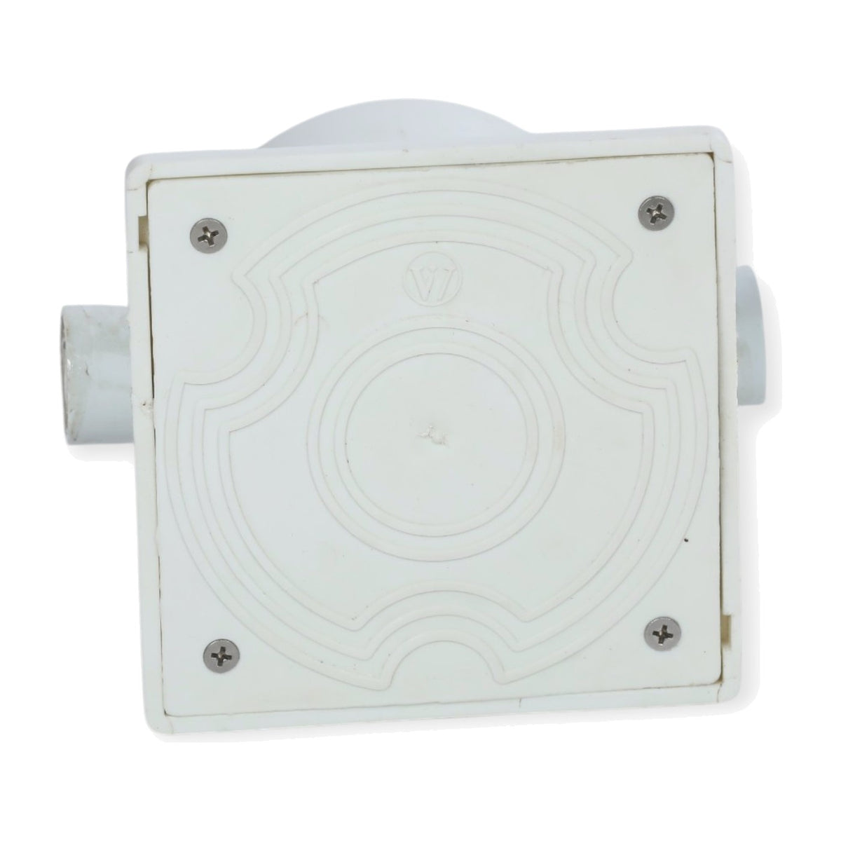 Waterstar junction box for 12 V pool lights, cover and cable glands, white background
